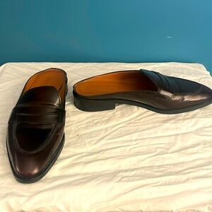 EVERLANE ( discontinued) open back loafers. Espresso.